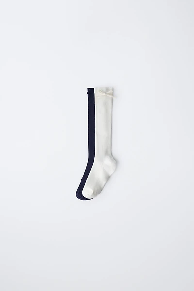 TWO-PACK OF HIGH SOCKS WITH BOW