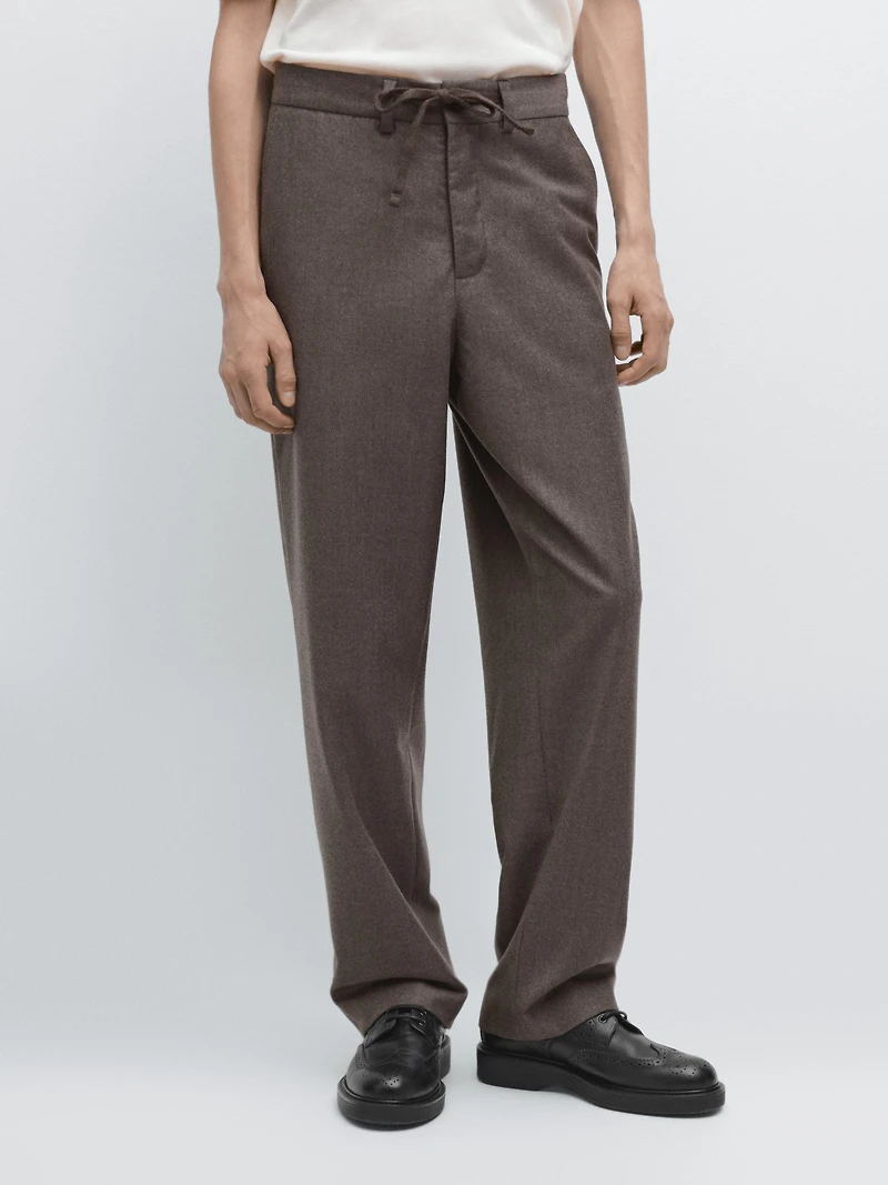 Pantalon flanelle 100 % laine