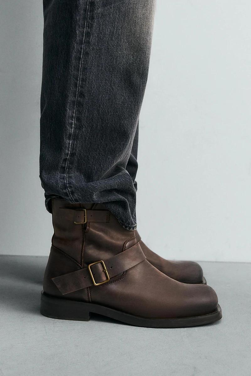 LIMITED EDITION BUCKLED LEATHER BOOTS