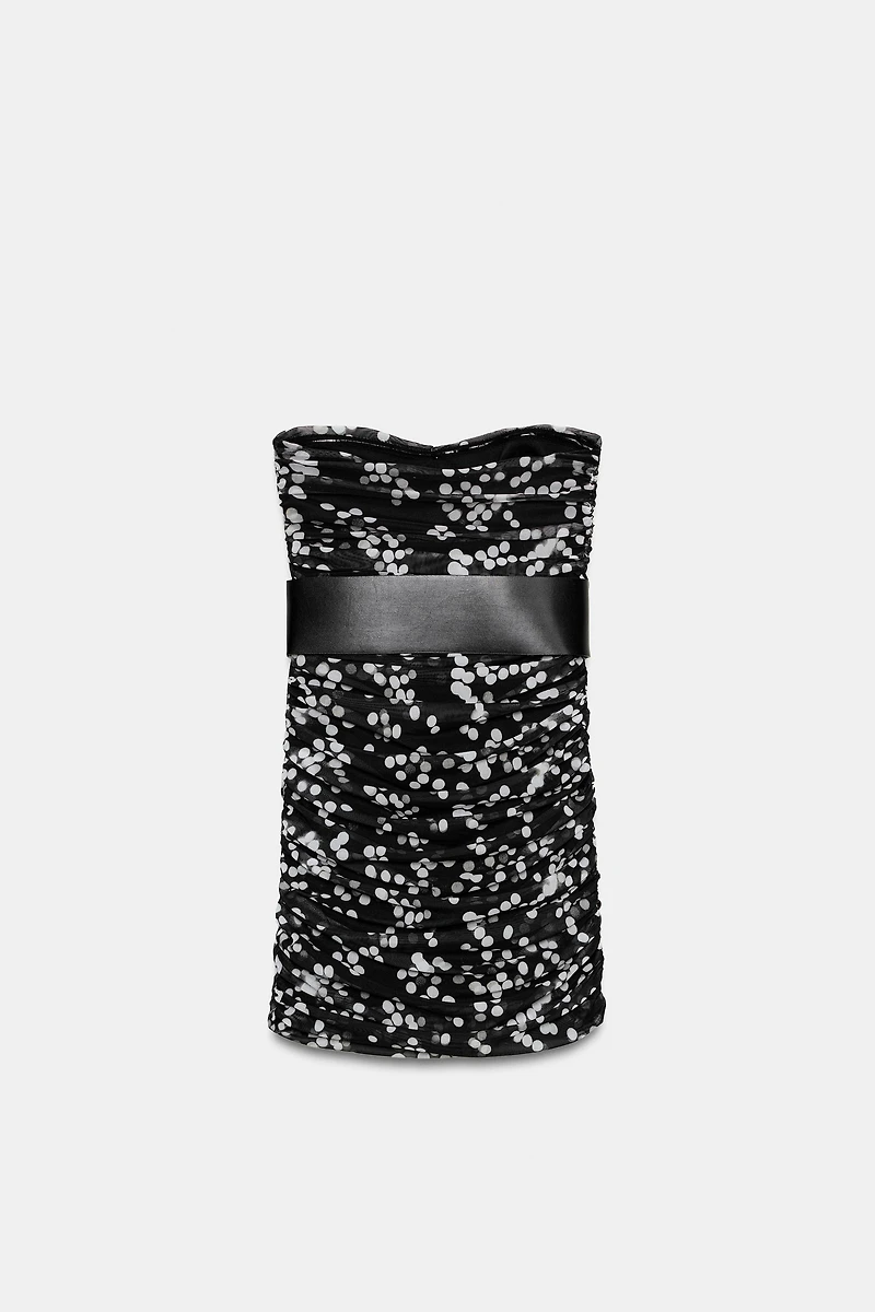 ROBE À POIS CEINTURÉE