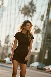 BELTED SHORT DRESS