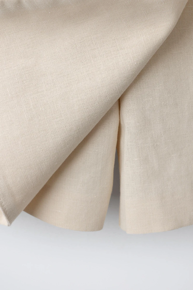 LINEN AND COTTON BLEND JEWEL SKORT
