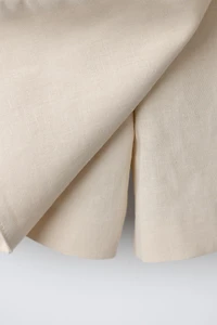 LINEN AND COTTON BLEND JEWEL SKORT
