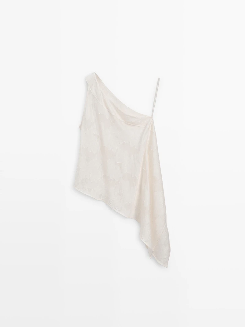 Top with asymmetric neckline