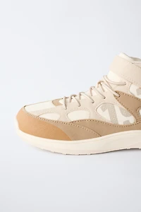 CONTRAST HIGH-TOP SNEAKERS