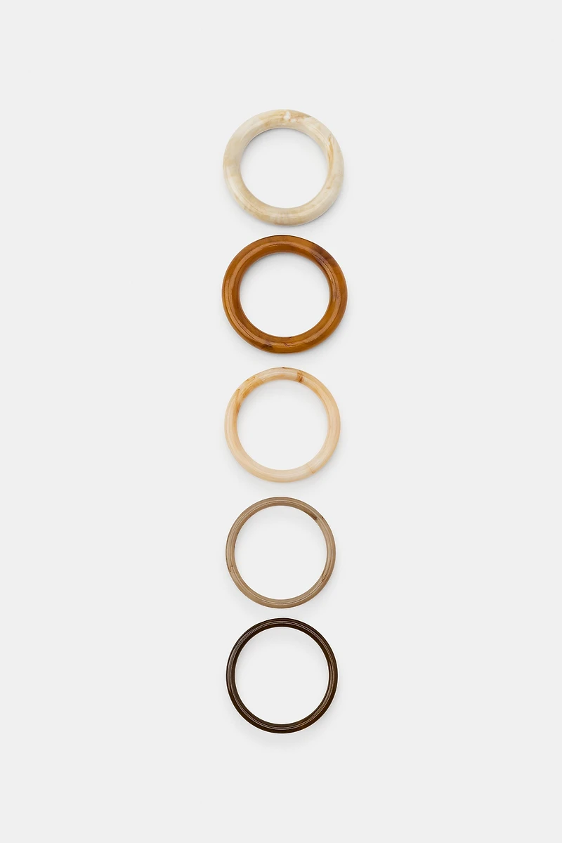 5-PACK RESIN RIGID BRACELETS