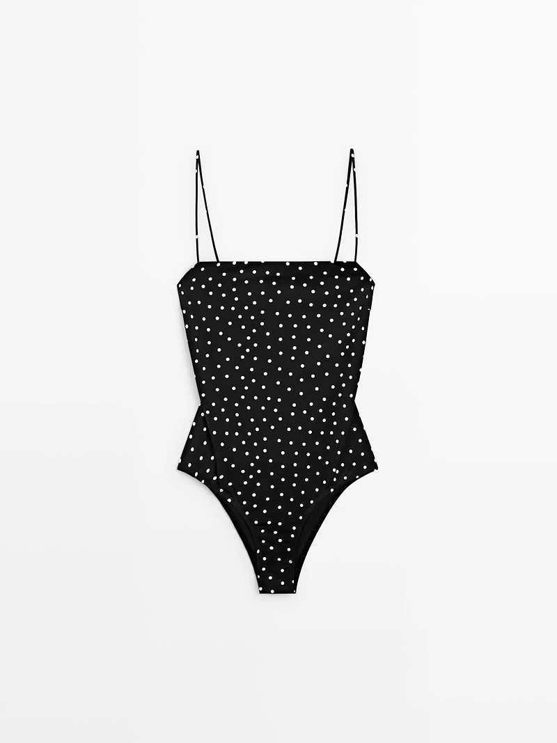 Polka dot print swimsuit