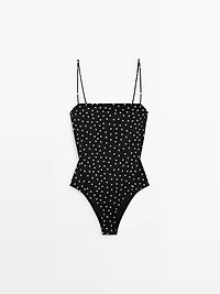 Polka dot print swimsuit
