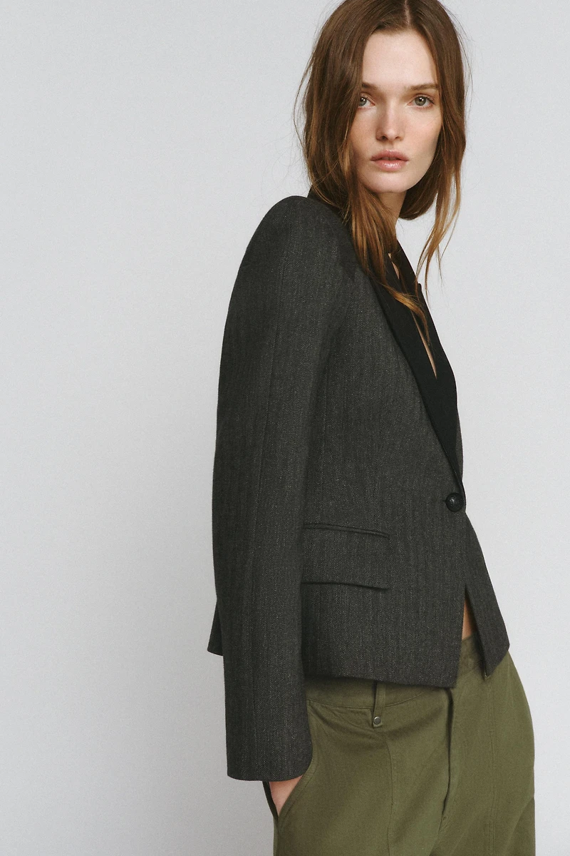 COMBINATION HERRINGBONE BLAZER ZW COLLECTION