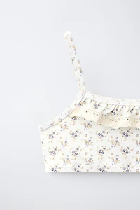 AGES 6–14: FLORAL LACE-TRIM BIKINI