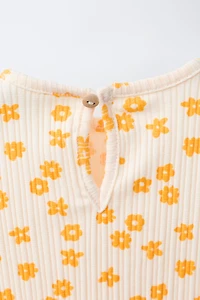 RIB FLORAL T-SHIRT