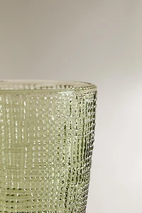 RAISED DESIGN GLASS TUMBLER