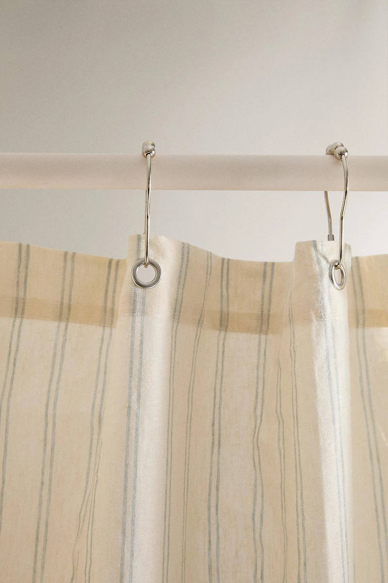 STRIPED LINEN SHOWER CURTAIN