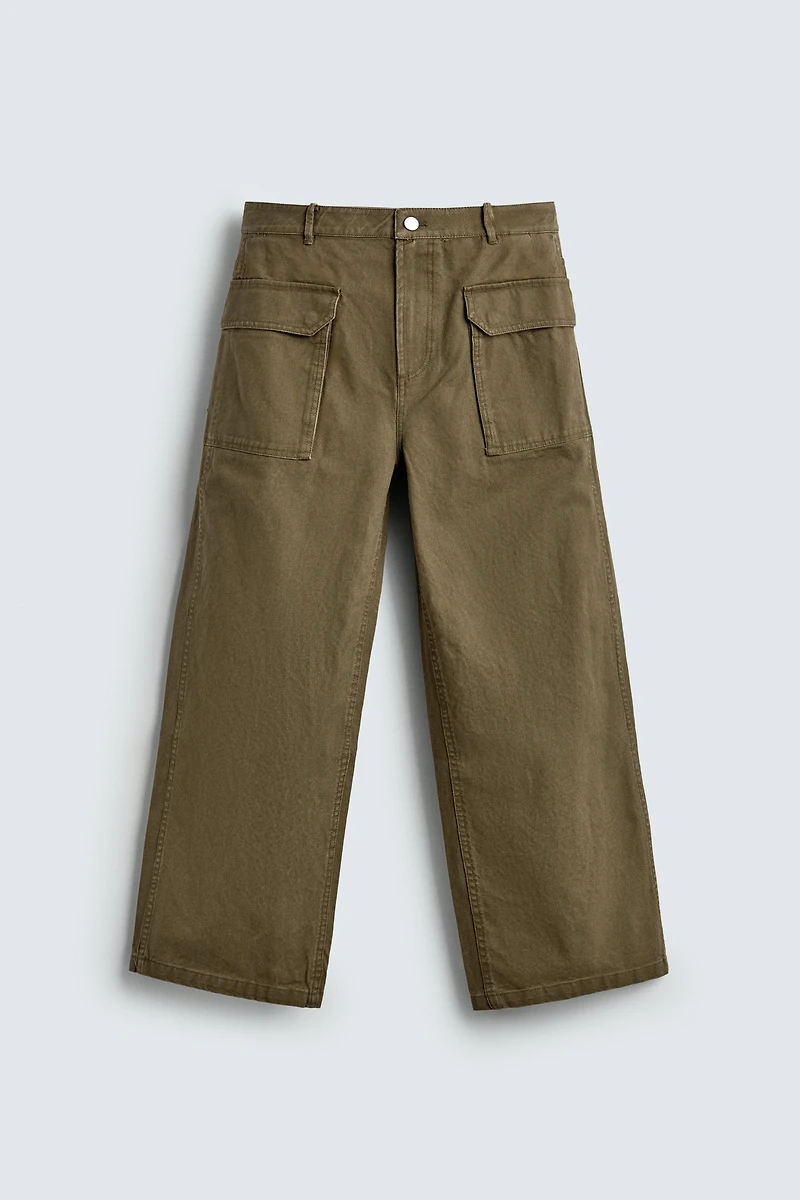 WIDE FIT PANTS WITH BELT LOOP