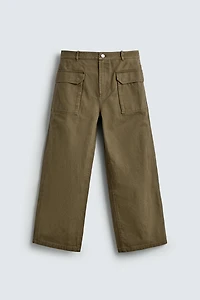 WIDE FIT PANTS WITH BELT LOOP