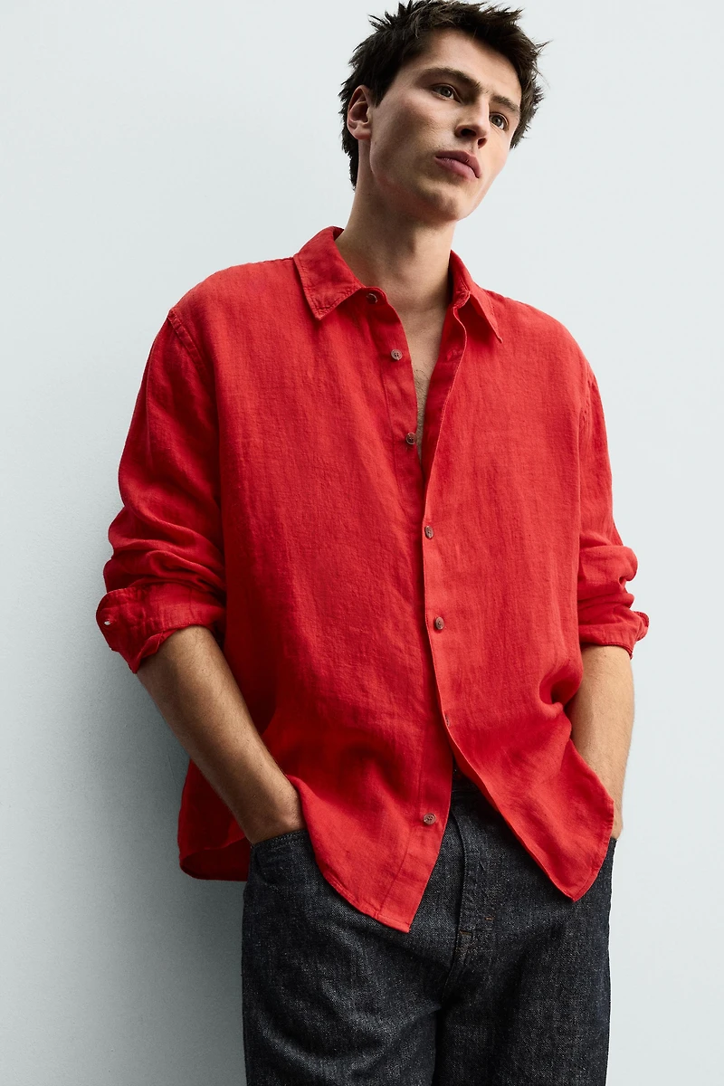 100% LINEN REGULAR FIT SHIRT