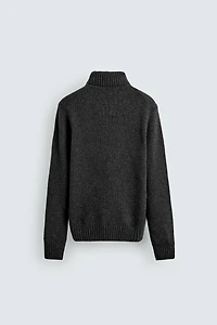 PULL COL MONTANT MÉLANGE LAINE