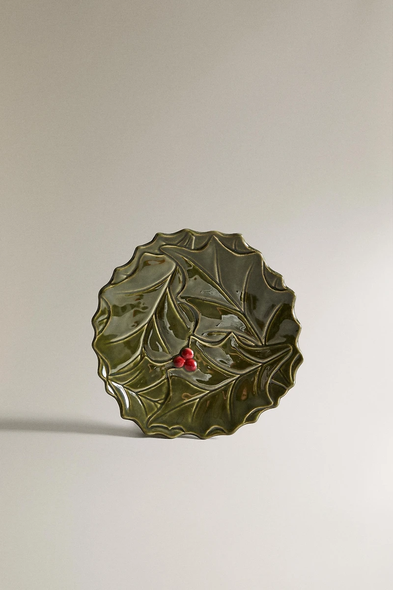 CHRISTMAS HOLLY PORCELAIN SIDE PLATE