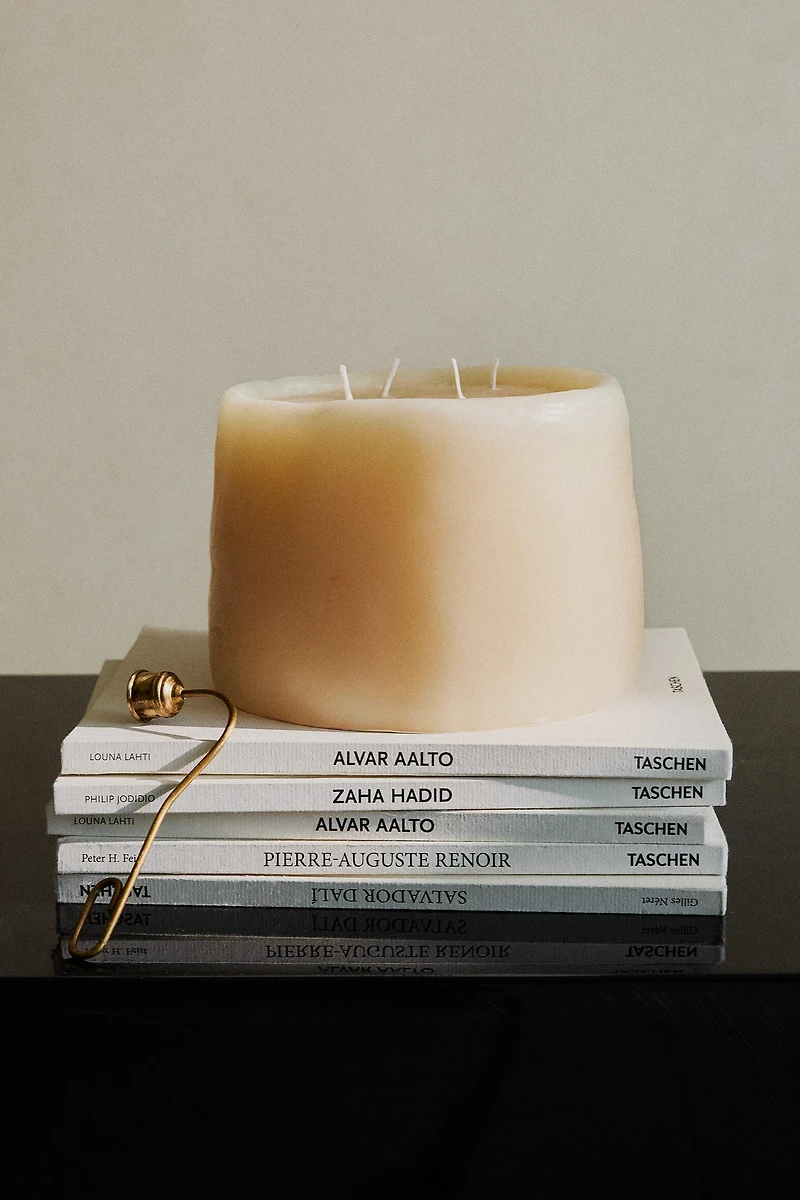 GRANDE BOUGIE DÉCORATIVE BEIGE