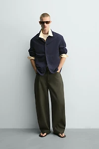 RELAXED FIT COTTON - LINEN OVERSHIRT