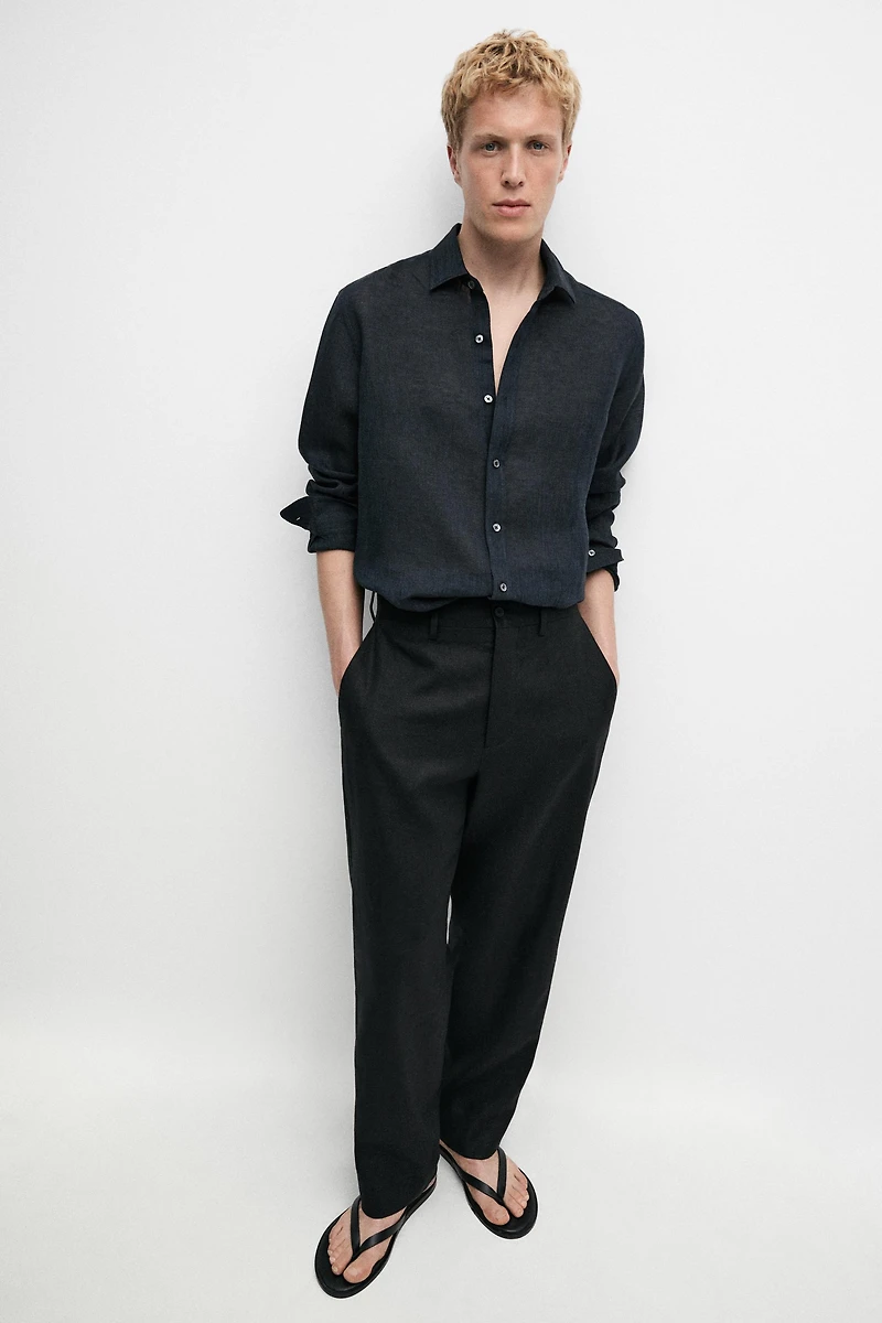Chemise regular fit 100 % lin