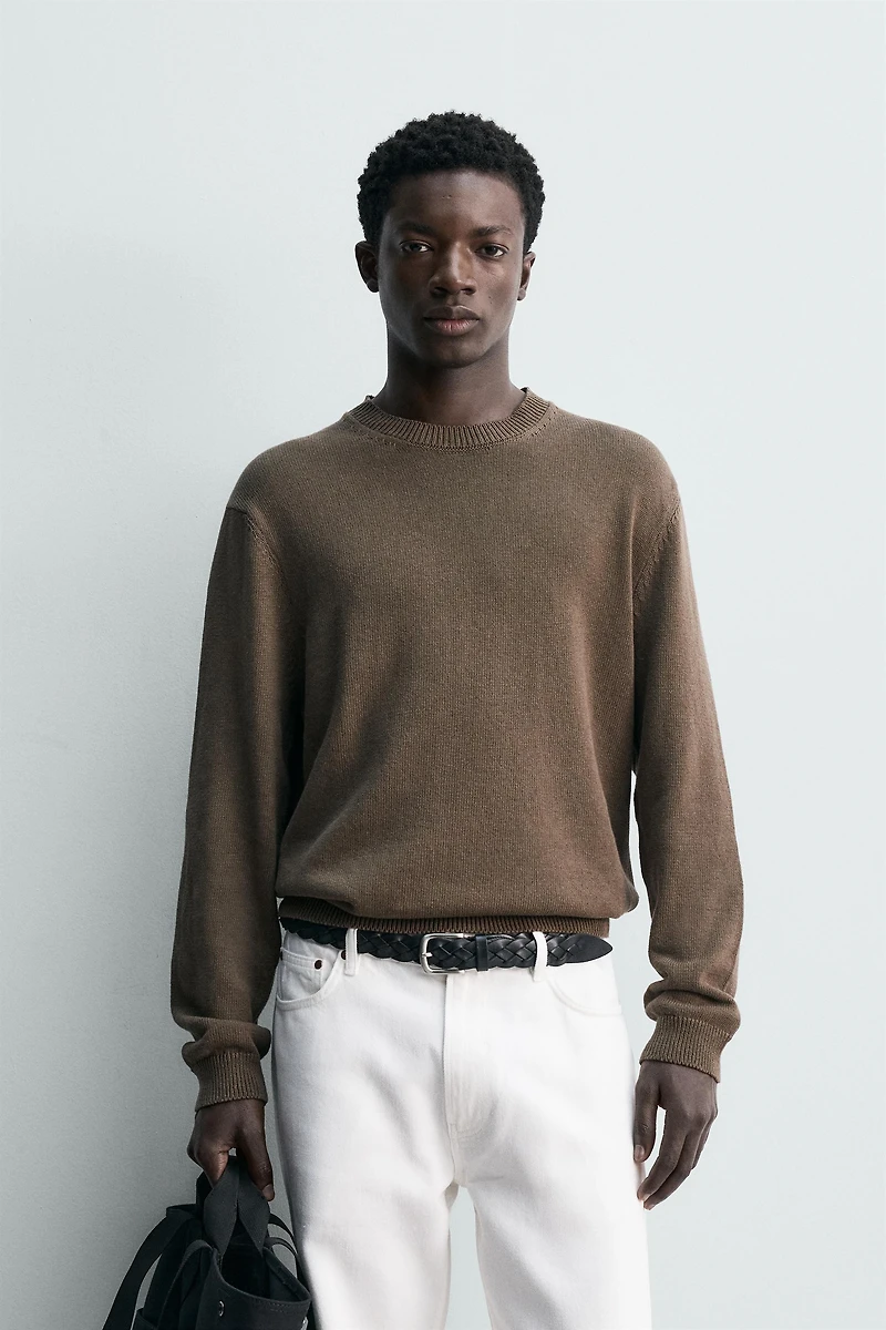 REGULAR FIT COTTON-LINEN JUMPER