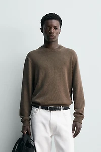 REGULAR FIT COTTON-LINEN JUMPER