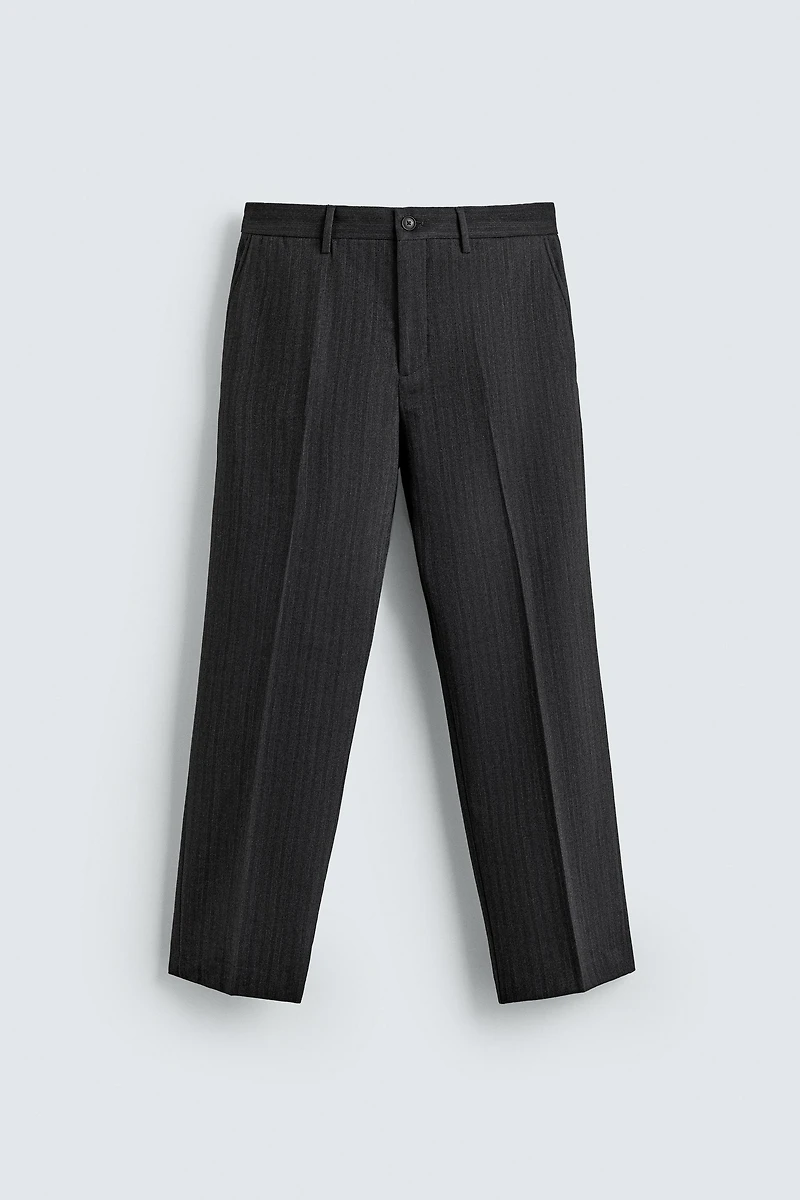 HERRINGBONE FLANNEL TEXTURED PANTS