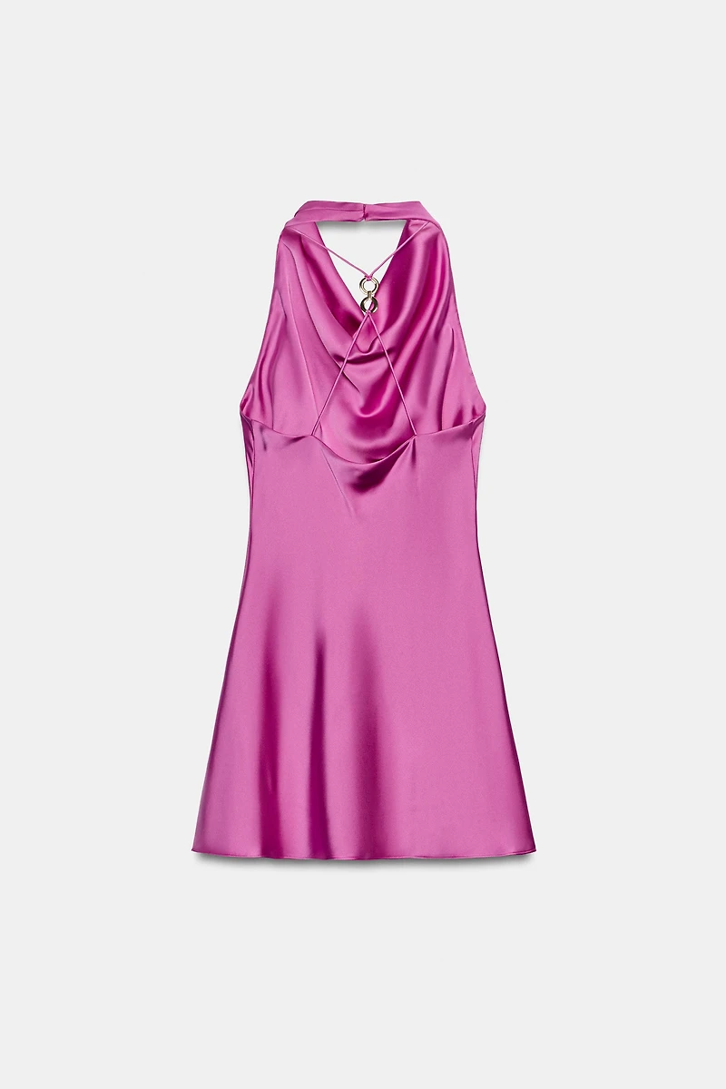 SATIN EFFECT SHORT DRESS