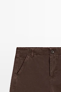 Linen blend trousers with seam detail