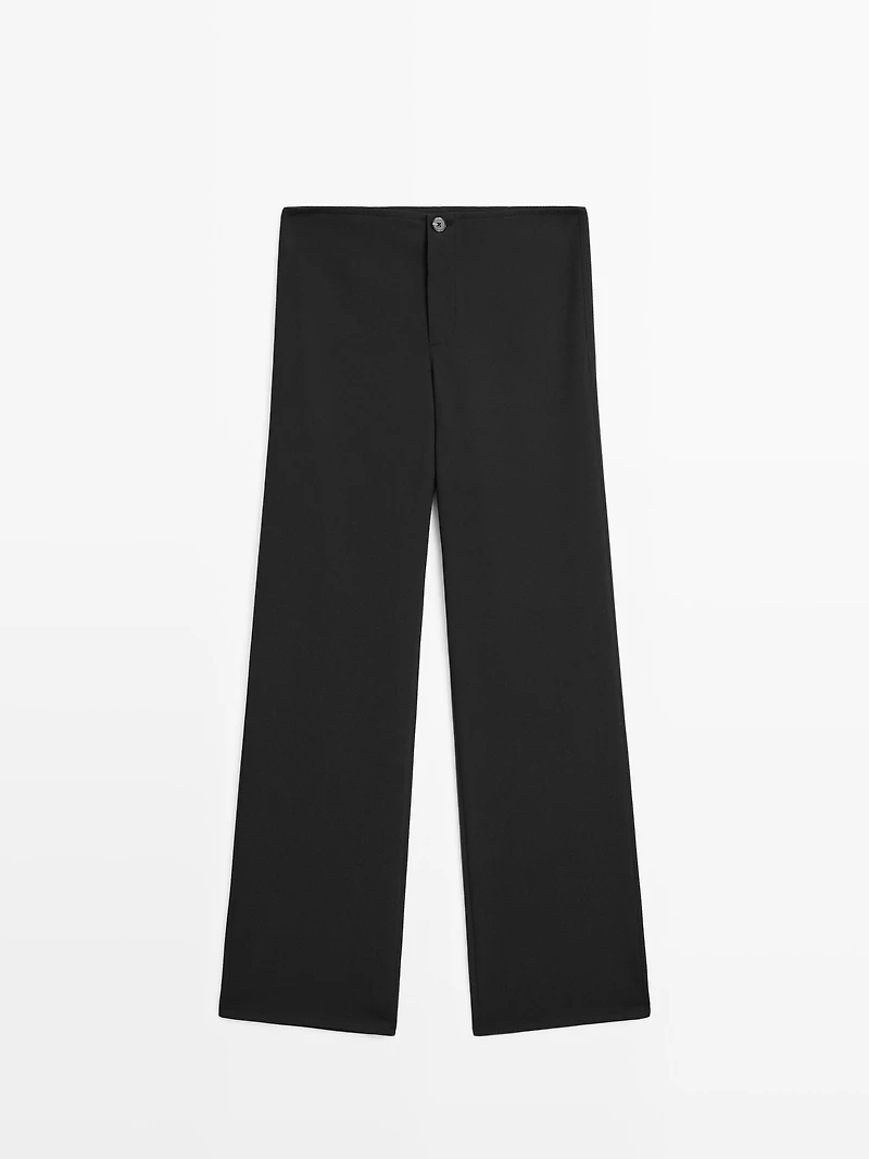 Mid-waist straight-leg trousers