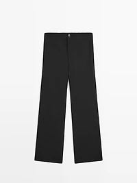 Mid-waist straight-leg trousers