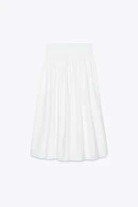 POPLIN MIDI SKIRT