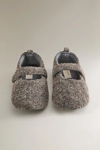 KIDS WOOL EFFECT BALLET FLATS
