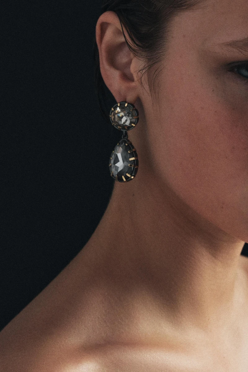 METALLIC JEWEL EARRINGS