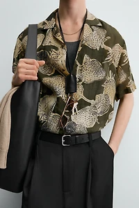STRAWBERRY PRINT 100% RAMIE SHIRT