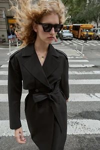 WINDPROOF WATER REPELLENT LONG BELTED TRENCH COAT