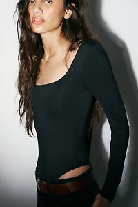 SQUARE NECK POLYAMIDE BODYSUIT