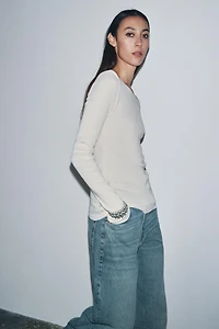 RIBBED BOATNECK T-SHIRT