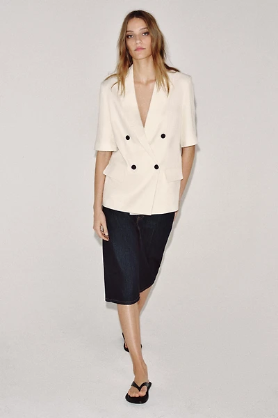 ZW COLLECTION SHORT SLEEVE LINEN BLAZER
