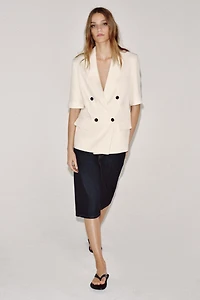 ZW COLLECTION SHORT SLEEVE LINEN BLAZER