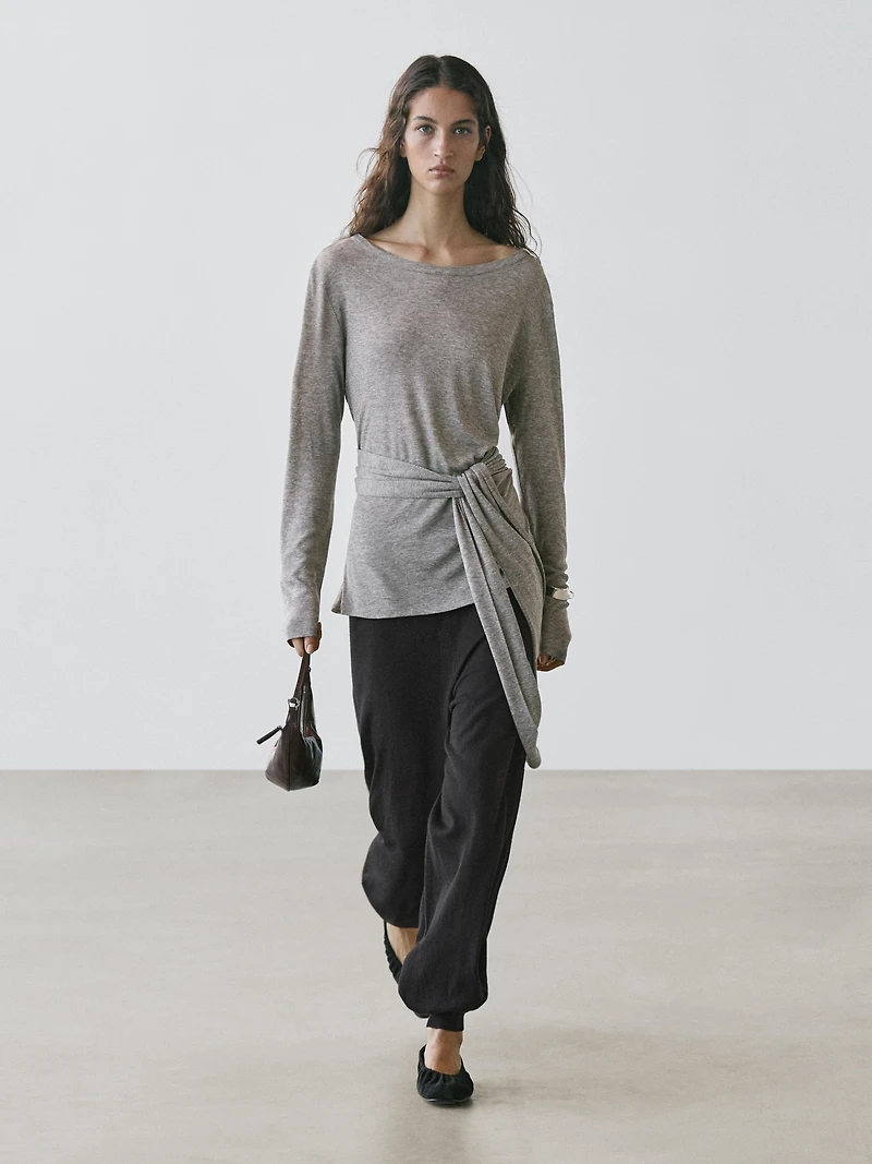 T-shirt with tie detail