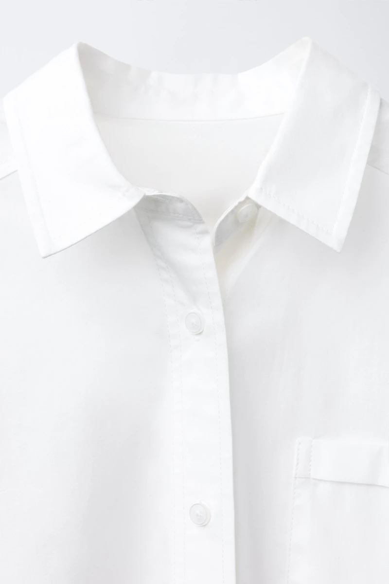 CHEMISE EN POPELINE À POCHE