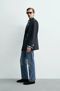 AARON LEVINE X ZARA 100% WOOL DOUBLE-BREASTED BLAZER