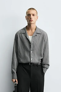 CHEMISE FLUIDE RAYURES EFFET FROISSÉ