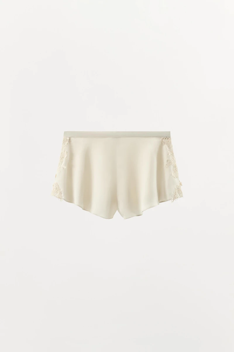 SATIN LACE SHORTS