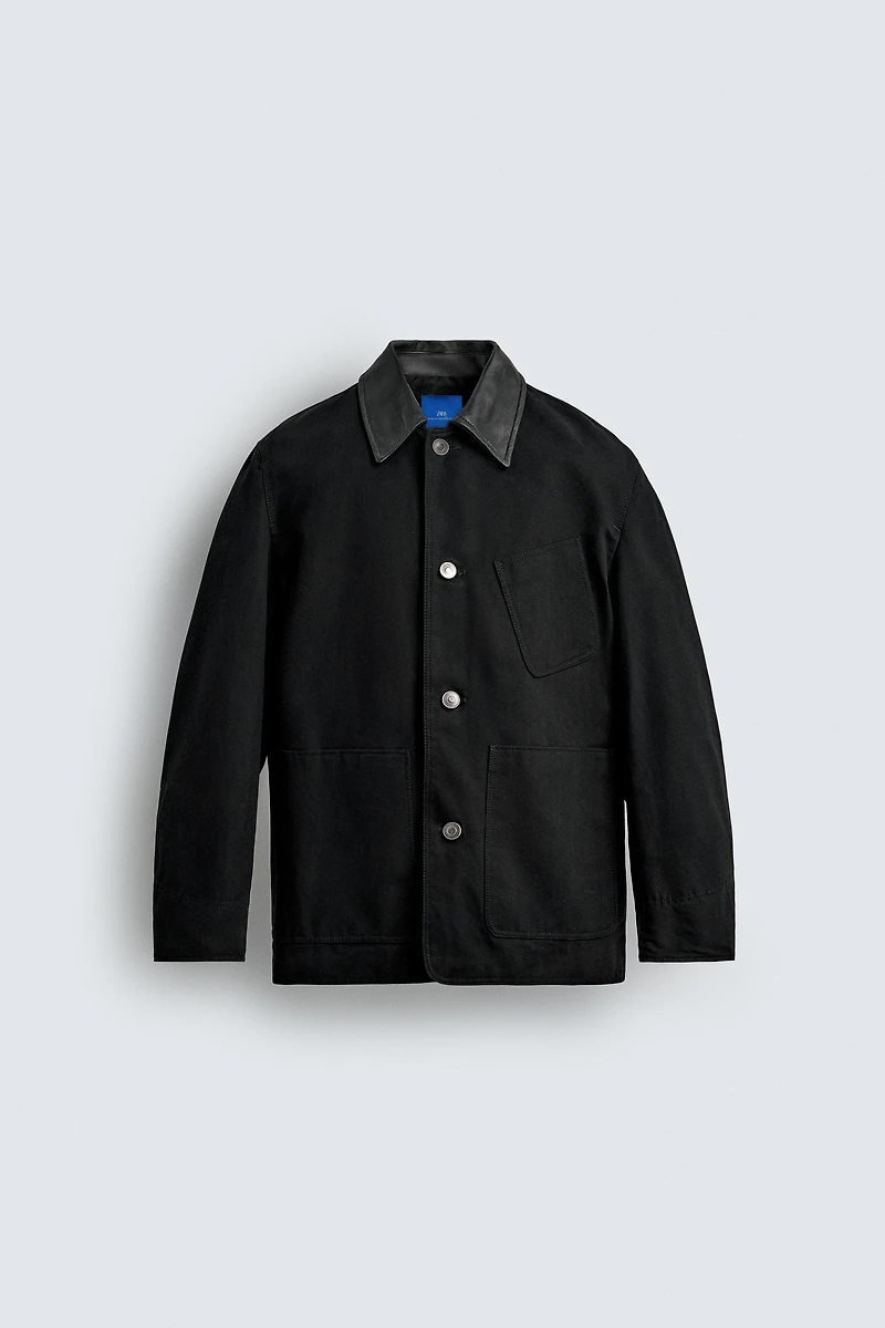 COMBINED LEATHER JACKET AARON LEVINE X ZARA