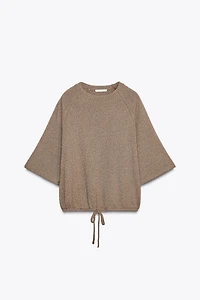 CUT-OUT KNIT T-SHIRT