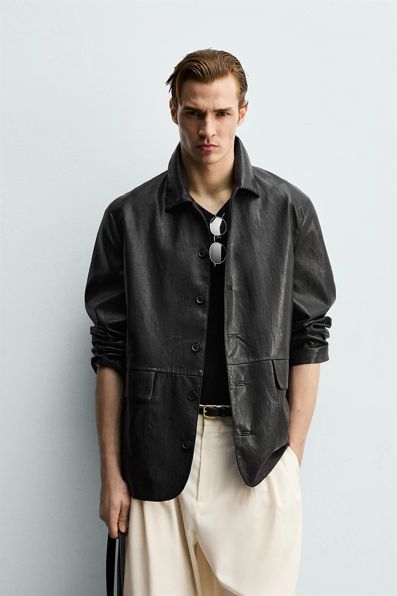 SURCHEMISE RELAXED FIT MATIÈRE SYNTHÉTIQUE