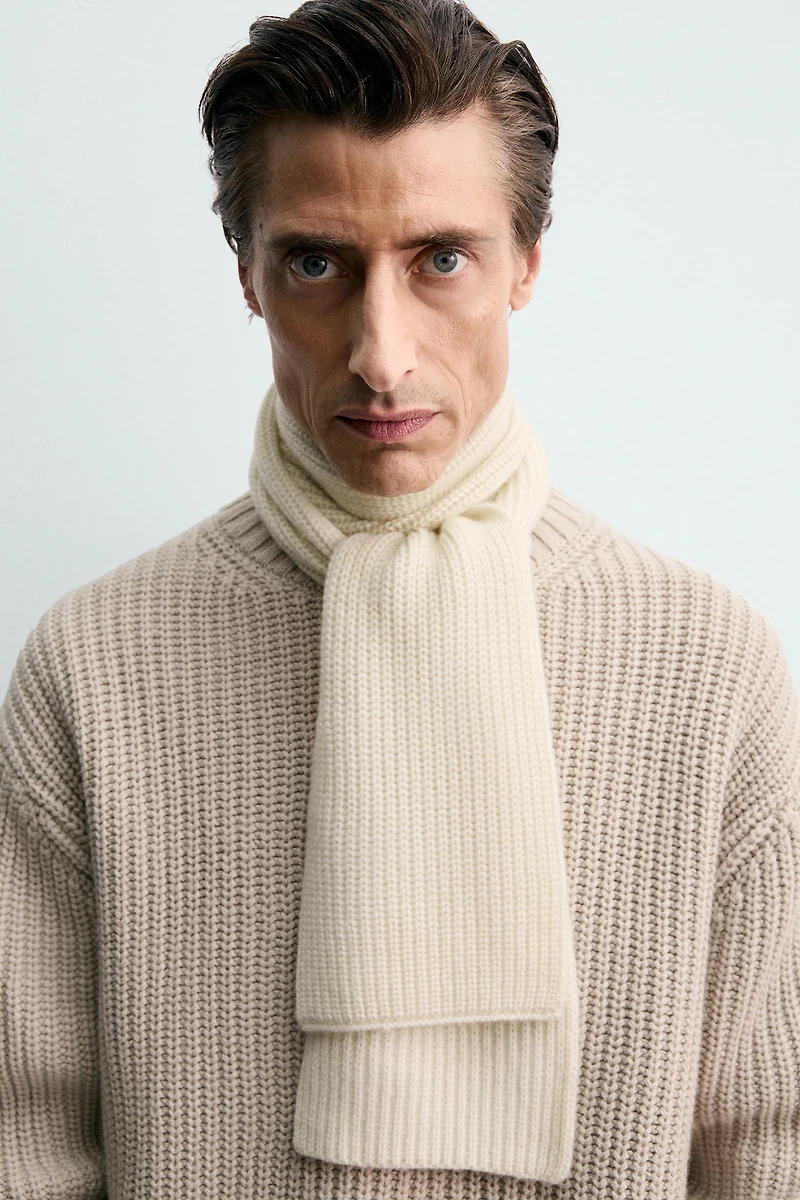 WOOL-CASHMERE KNIT SCARF